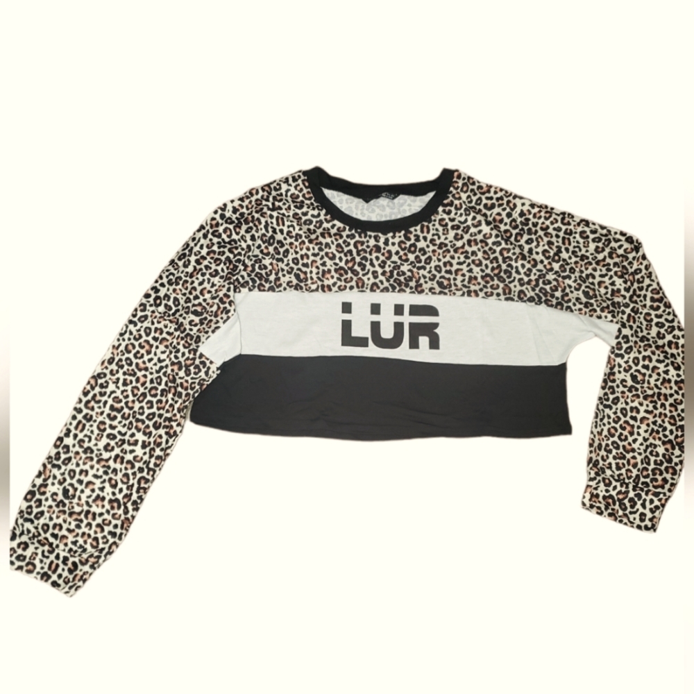 Drop off the shoulder sweater, New, animal pattern
